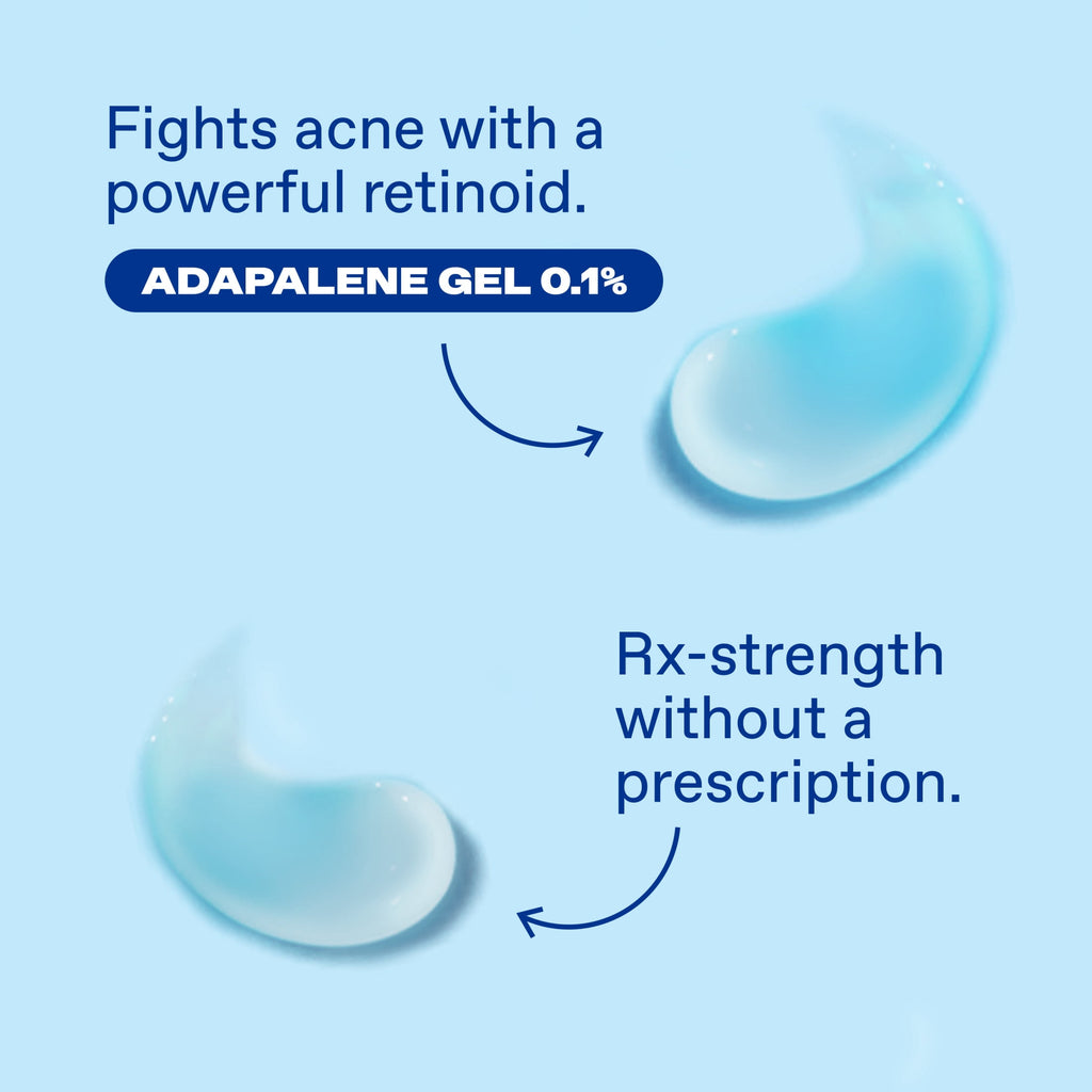 Differin Prescription-Strength Retinoid Acne Treatment Gel for Face with 0.1% Adapalene, Clears & Prevents Acne, Fragrance-Free, 15g Tube