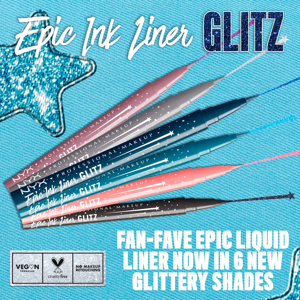 NYX Professional Makeup Epic Ink Glitz, Metallic Liquid Eyeliner, Bootcut Bling, 0.03 fl oz