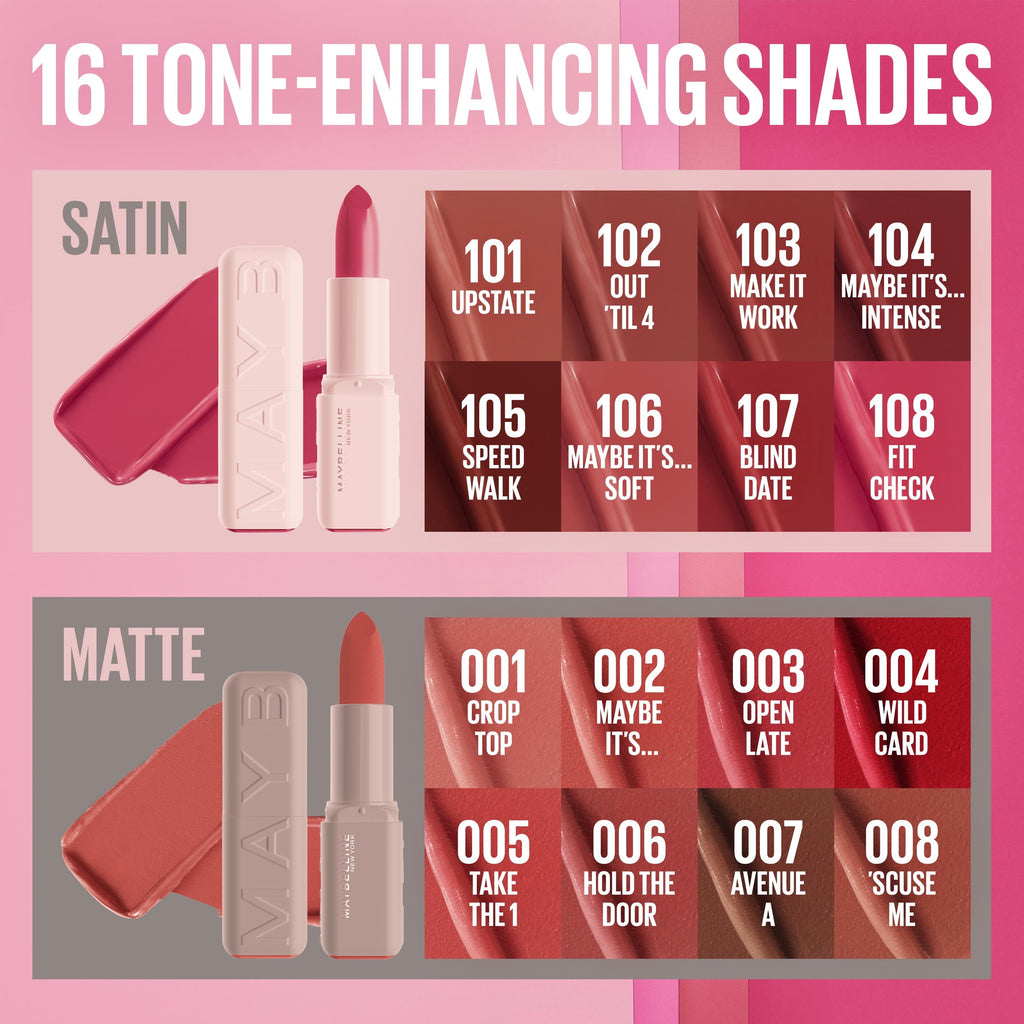 Maybelline Serum Lipstick, Matte Finish, Oil-Blend and Hyaluronic Acid, 003 Open Late, 0.12 oz