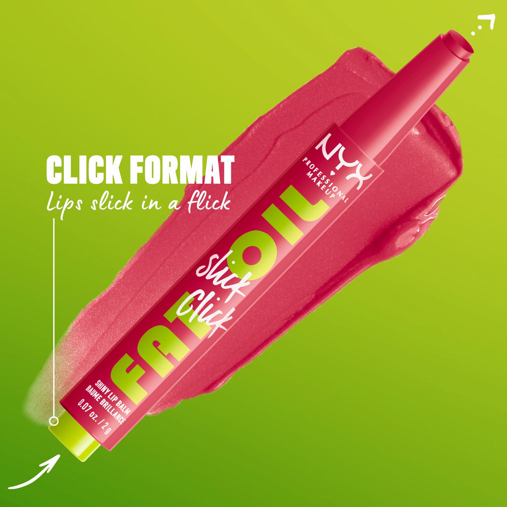 NYX Professional Makeup Fat Oil Slick Click Hydrating Tinted Lip Gloss with Lightweight Hydration, Going Viral, 0.07 oz