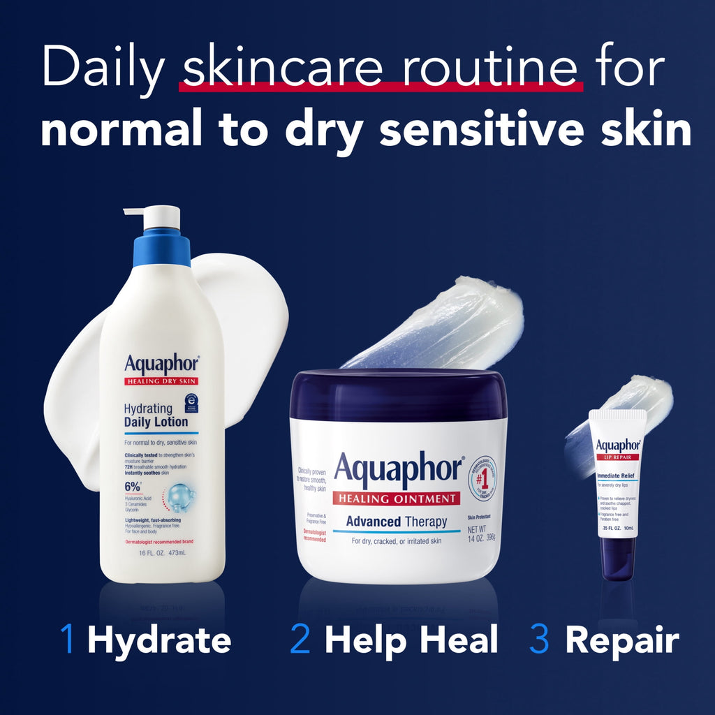 Aquaphor Daily Hydrating Face and Body Lotion, 8 fl oz Pump Bottle