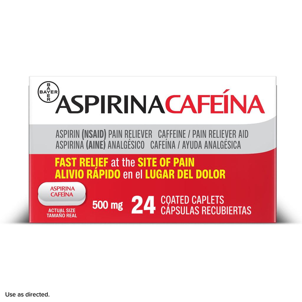 Aspirina Cafeína, Aspirin Plus Caffeine Pain Medicine, 24 Count