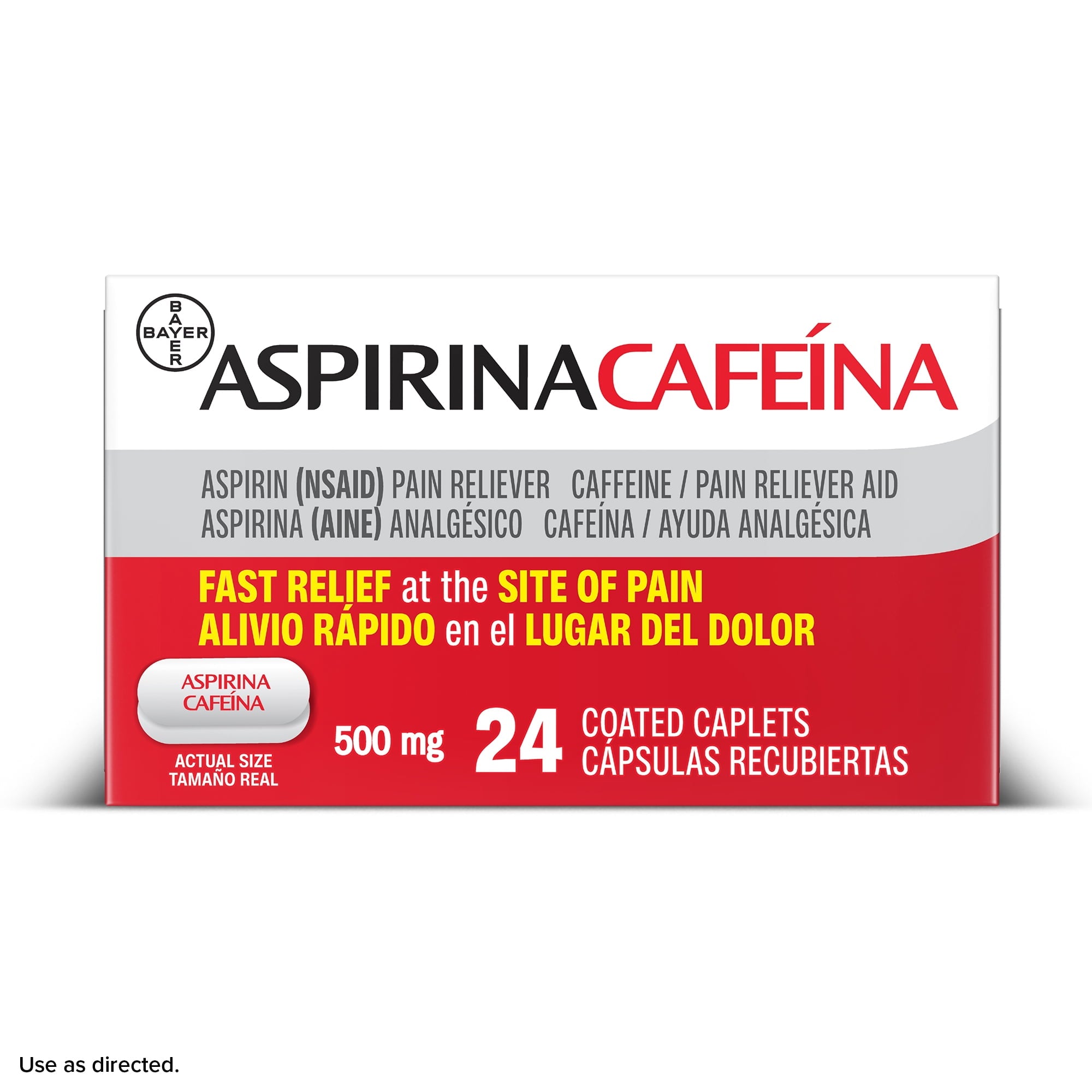 Aspirina Cafeína, Aspirin Plus Caffeine Pain Medicine, 24 Count