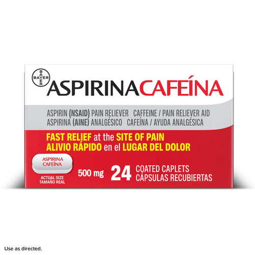 Aspirina Cafeína, Aspirin Plus Caffeine Pain Medicine, 24 Count