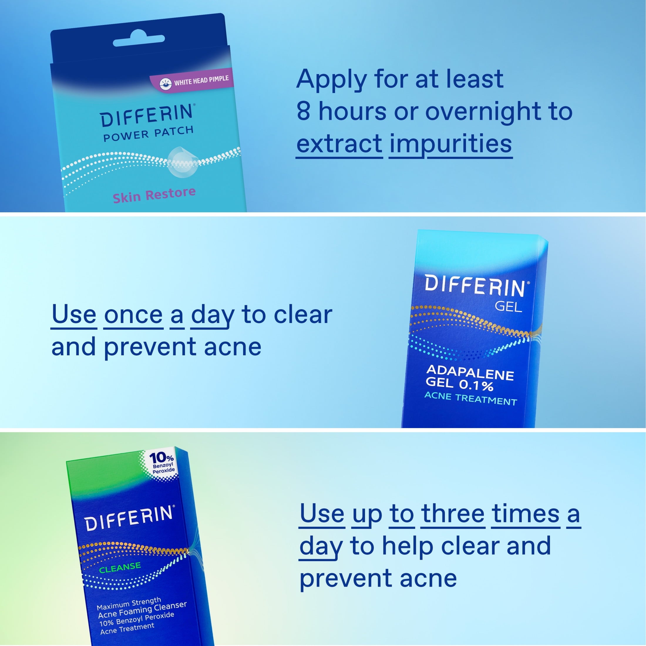 Differin Power Patches for White Head Pimples, Hydrocolloid Acne Patches, Zinc Hyaluronate and Niacinamide, 23 ct