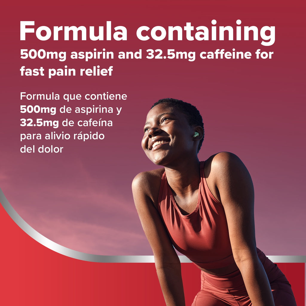 Aspirina Cafeína, Aspirin Plus Caffeine Pain Medicine, 24 Count