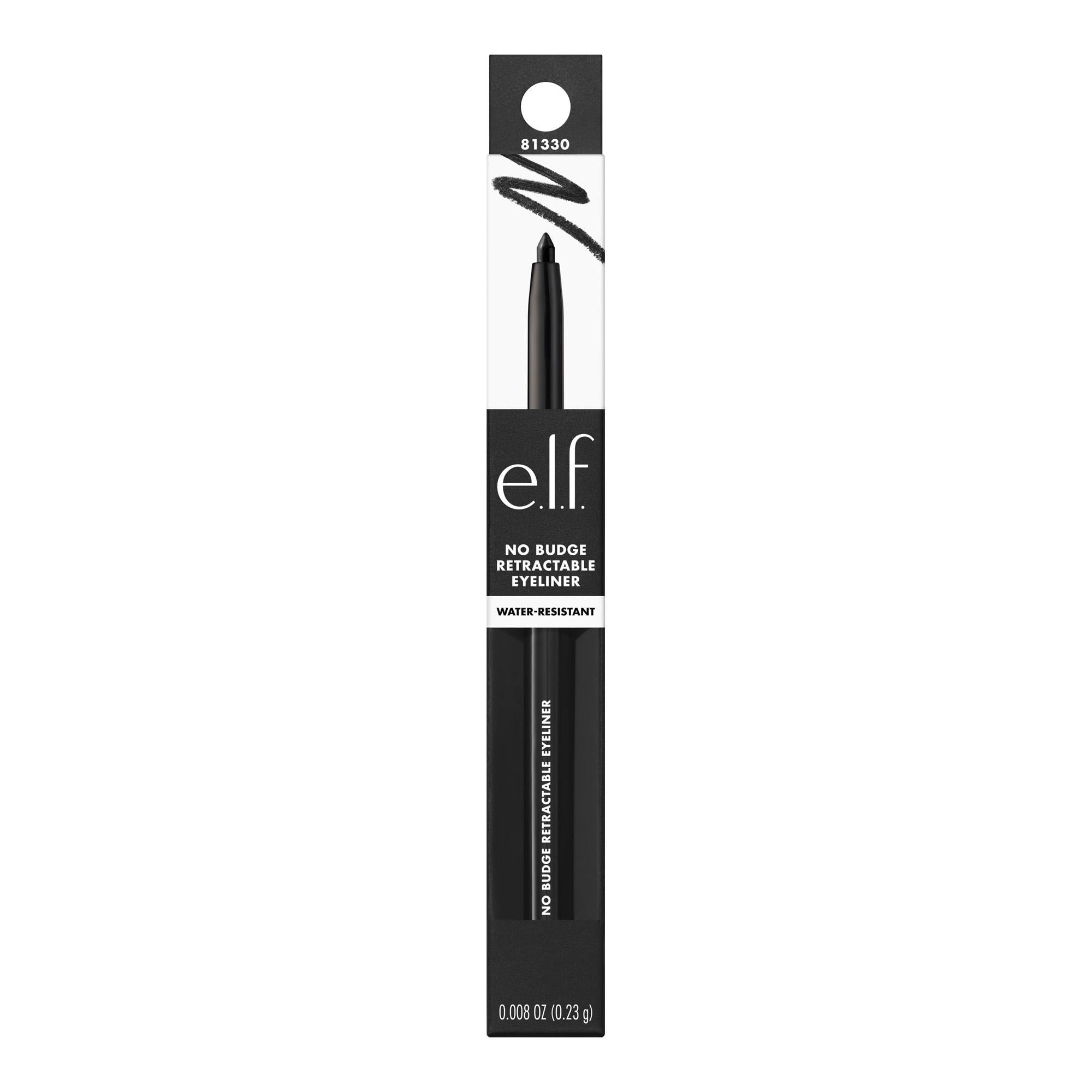 e.l.f. No Budge Retractable Eyeliner, Black 81330, Washable, 0.006 oz