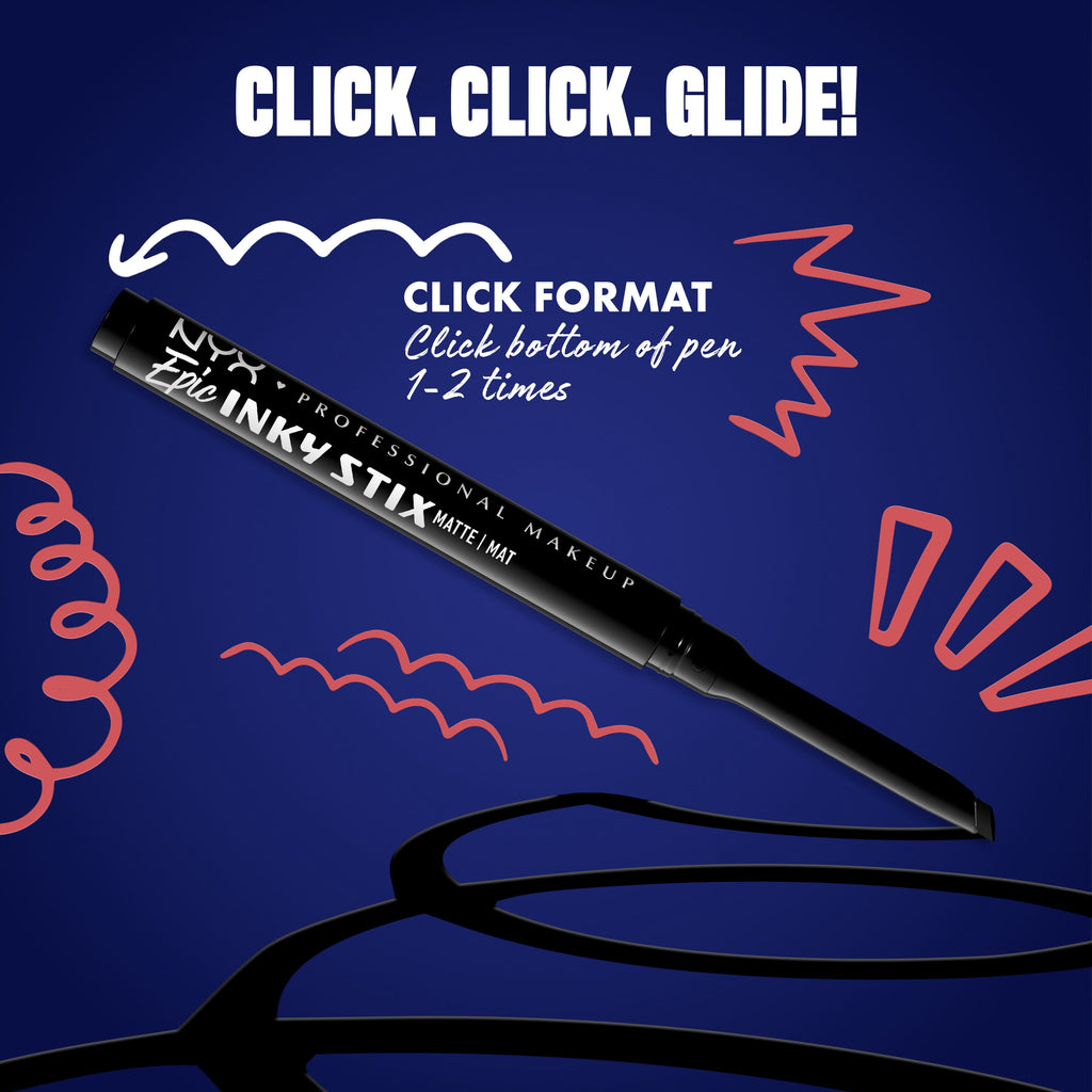 NYX Professional Makeup Epic Inky Stix Mechanical Cream Matte Gel Eyeliner, Black Screen 01