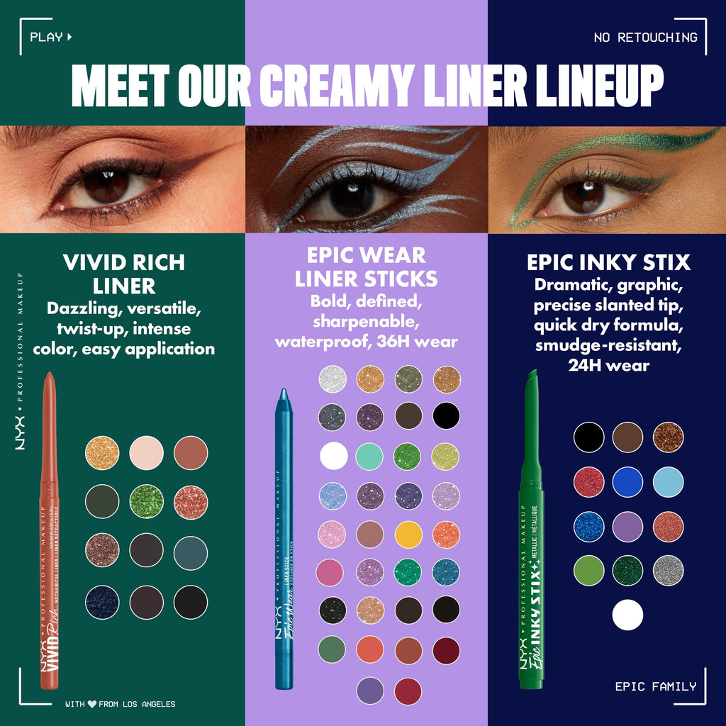 NYX Professional Makeup Epic Inky Stix Mechanical Cream Metallic Gel Eyeliner, Kinetic Copper 03