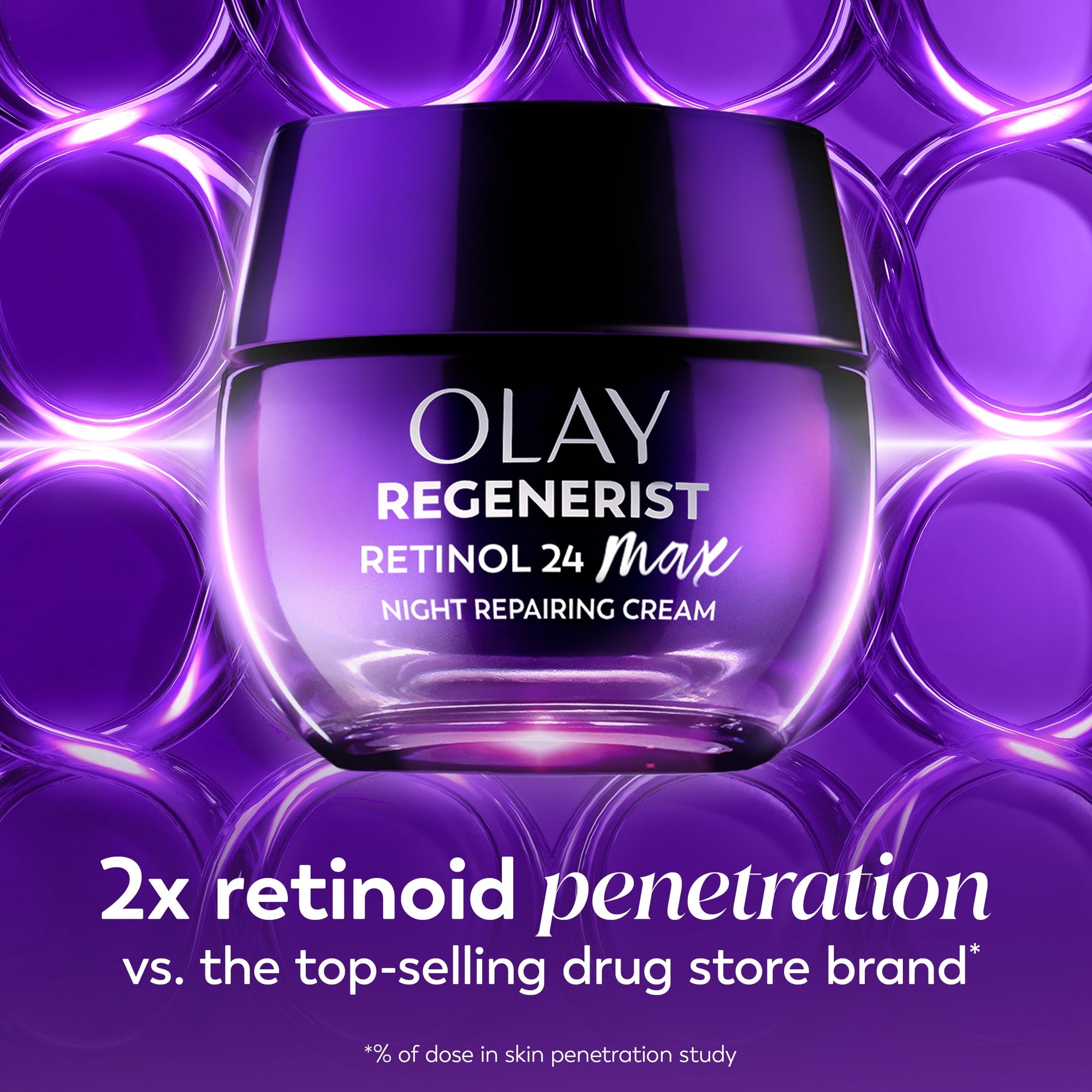 Olay Retinol 24 Max Night Moisturizing Cream with Triple Collagen Peptide, Fragrance-Free, 1.7 oz