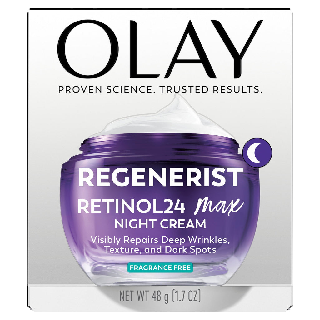 Olay Retinol 24 Max Night Moisturizing Cream with Triple Collagen Peptide, Fragrance-Free, 1.7 oz