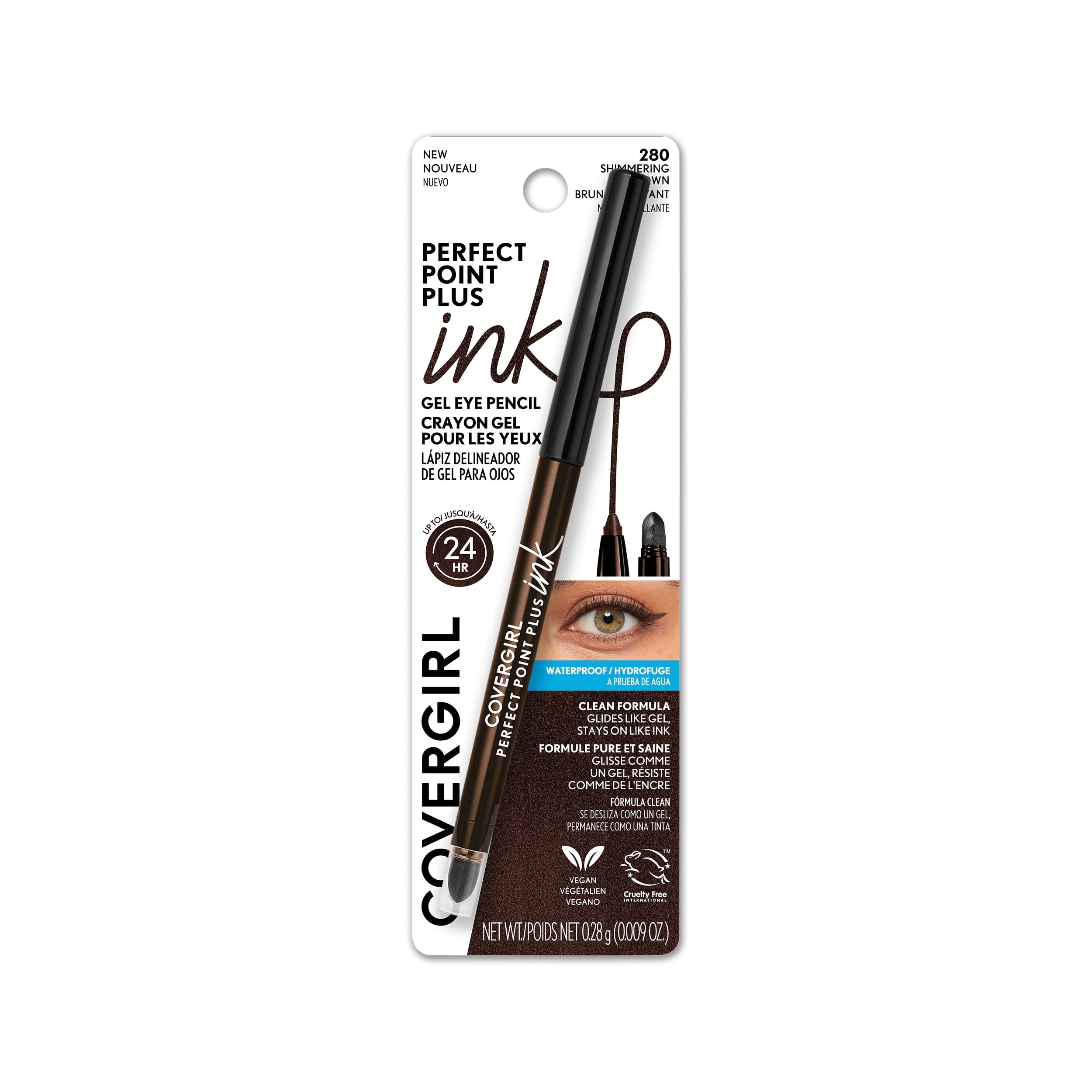 COVERGIRL Perfect Point Plus Ink Eyeliner, 280 Shimmering Brown, 0.01 oz