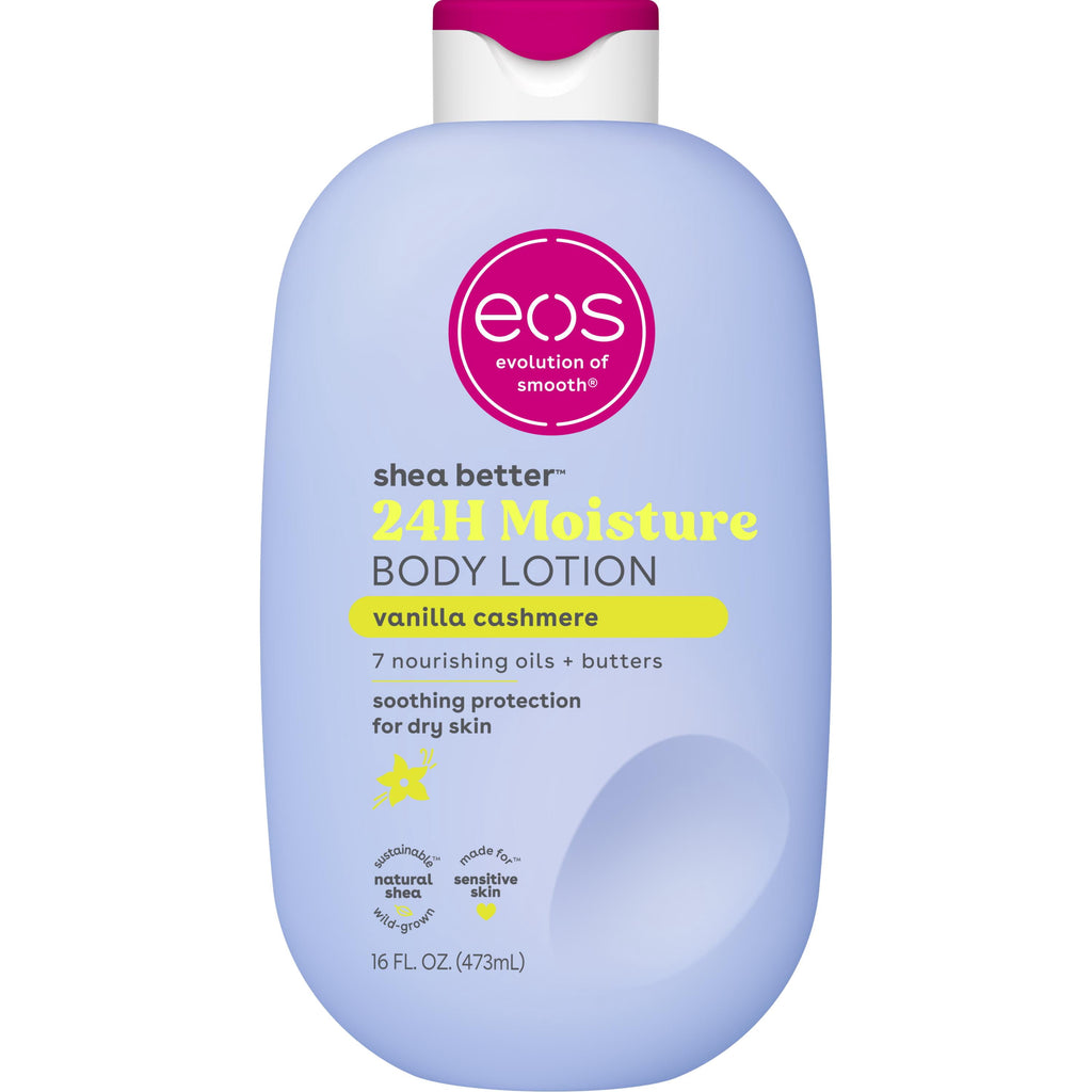 eos Shea Better 24H Moisture Body Lotion, Vanilla Cashmere, for Dry Skin, 16 fl oz