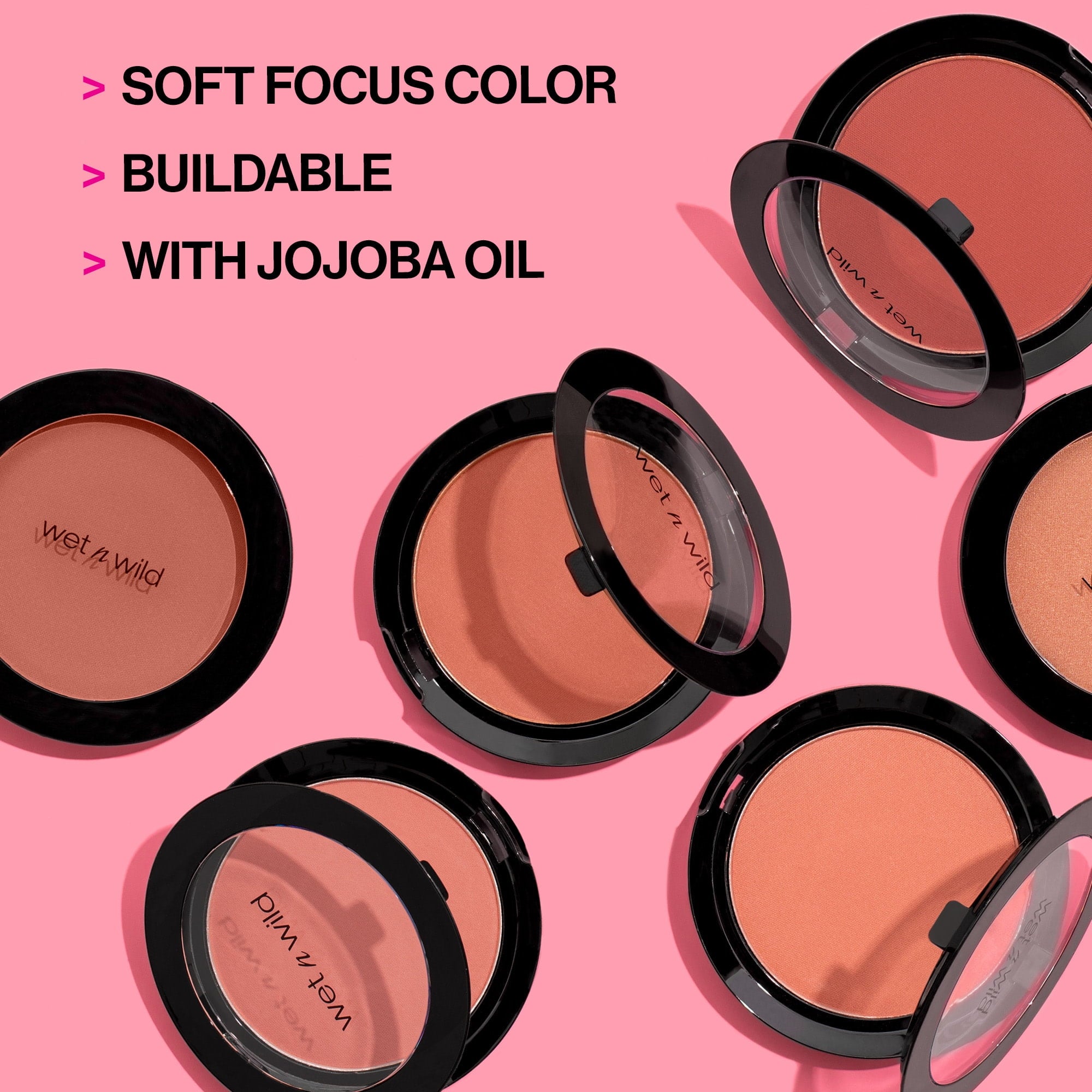 Wet n Wild Color Icon Blush Makeup, Infused with Jojoba Oil, Bed of Roses, 0.21 oz
