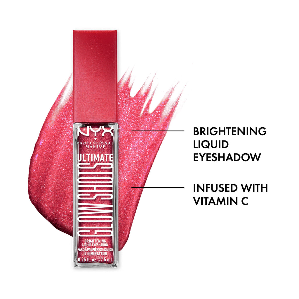 NYX Professional Makeup Ultimate Glow Shots Shimmer Liquid Eyeshadow, Raspberry Rave